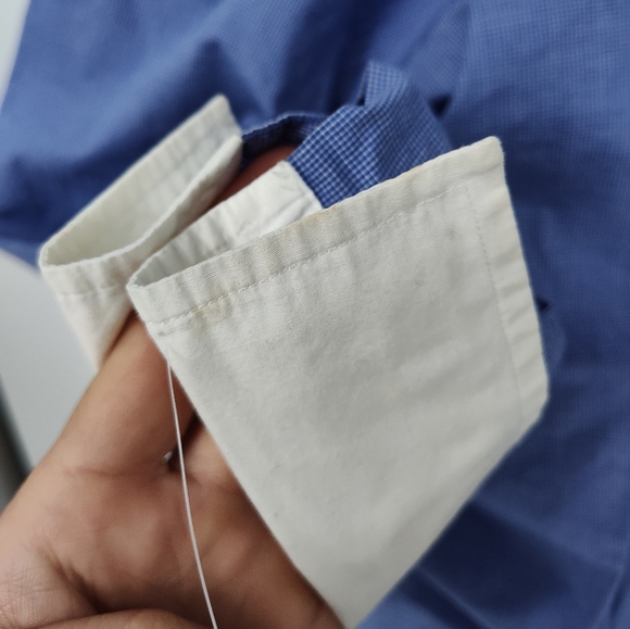 Lauren Ralph Lauren Blue and White Button Down Shirt Women's Size 4 - Picture 9 of 11